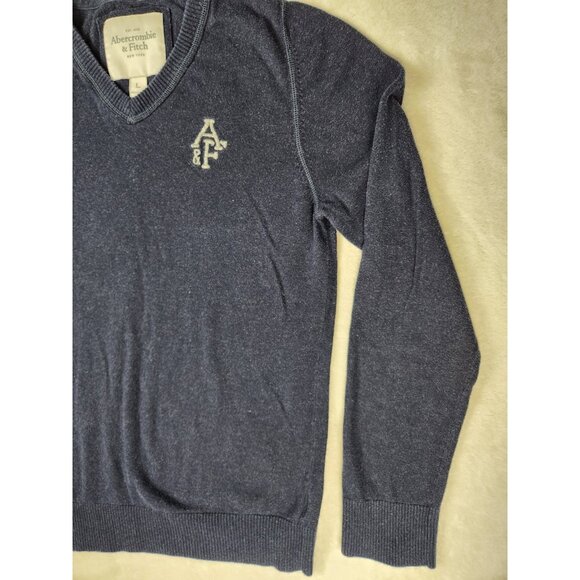 Abercrombie & Fitch Wool Cashmere Cotton Blend Sweater Mens L Blue Muscle Fit - Picture 3 of 13